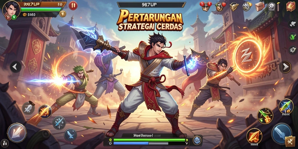 Gameplay Fighting yang seru dan mendebarkan di 987UP.