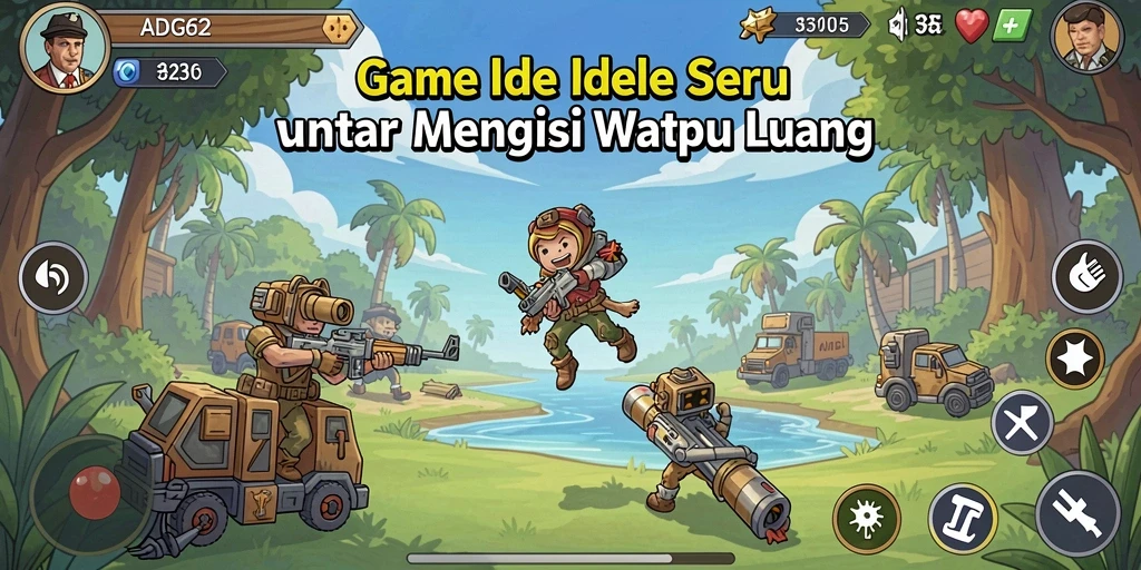 Screenshot gameplay ADG62 menunjukkan suasana Idle yang seru.