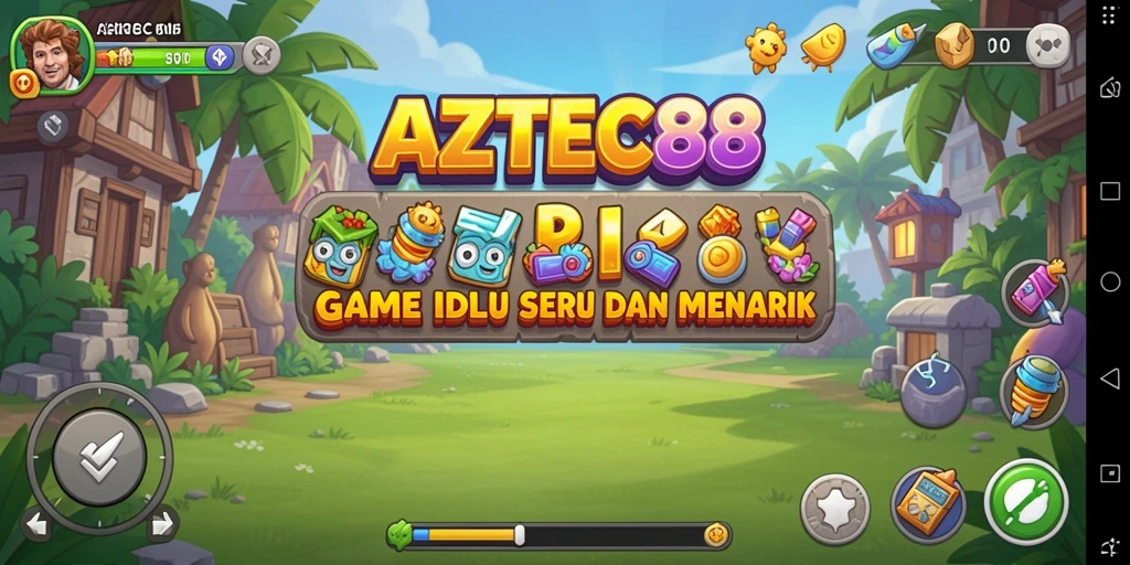 Gameplay <strong>AZTEC88</strong> menampilkan elemen Idle yang menarik dan interaktif.