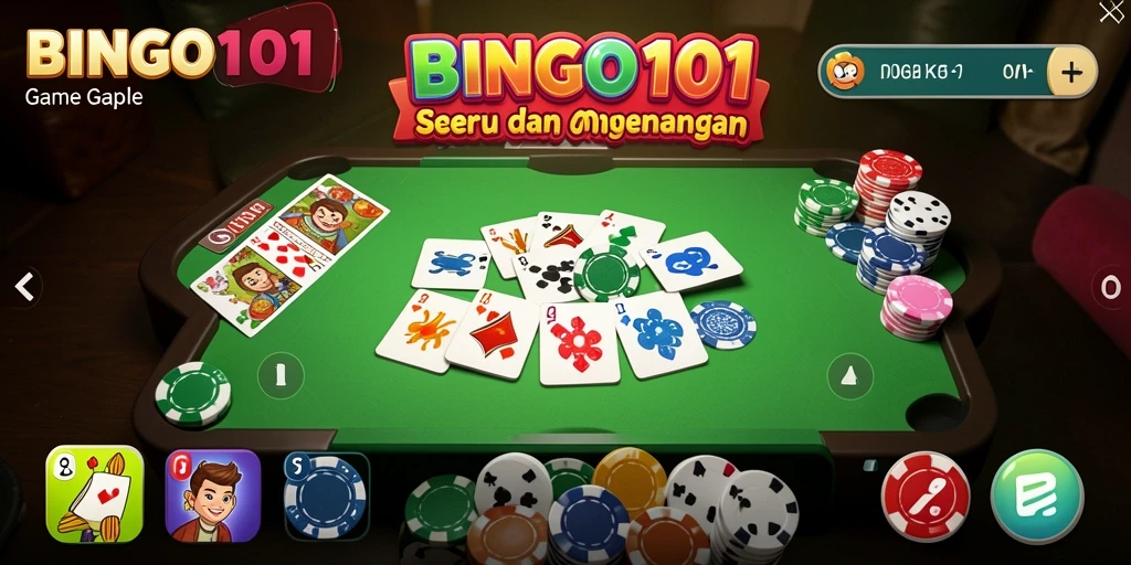 Tangkapan layar BINGO101 saat permainan Gaple berlangsung yang seru.