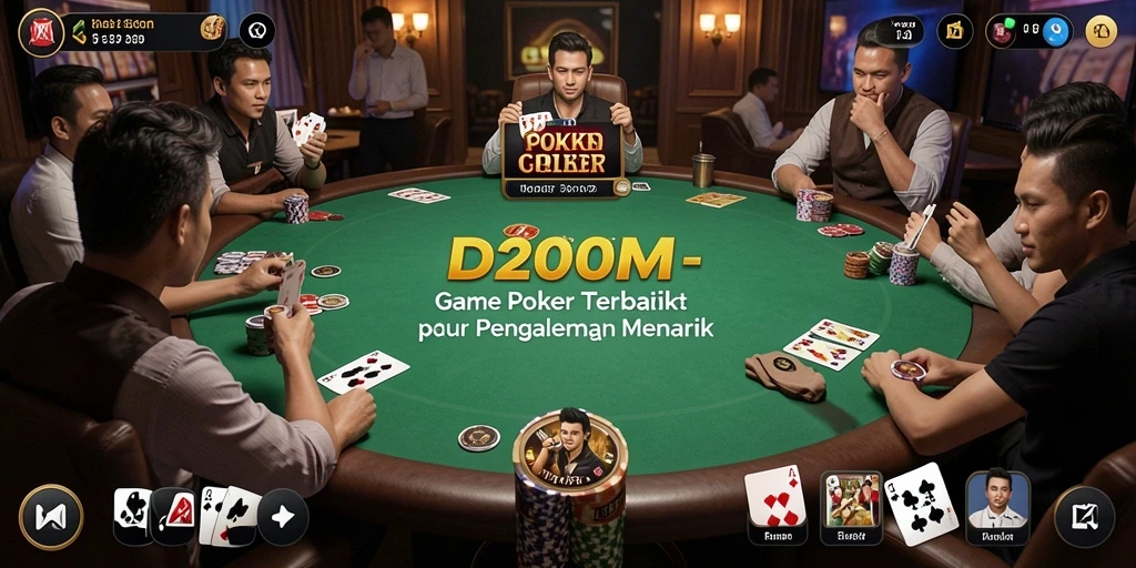 Tampilan gameplay poker yang menakjubkan di D200M.