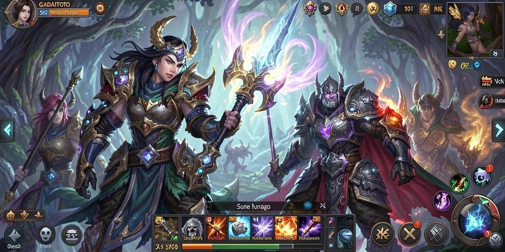 Screenshot gameplay GADAITOTO menampilkan aksi pertarungan seru dalam dunia MMORPG.