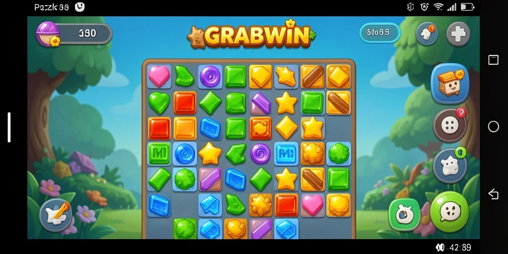 Tampilan gameplay menarik dari GRABWIN yang menantang.