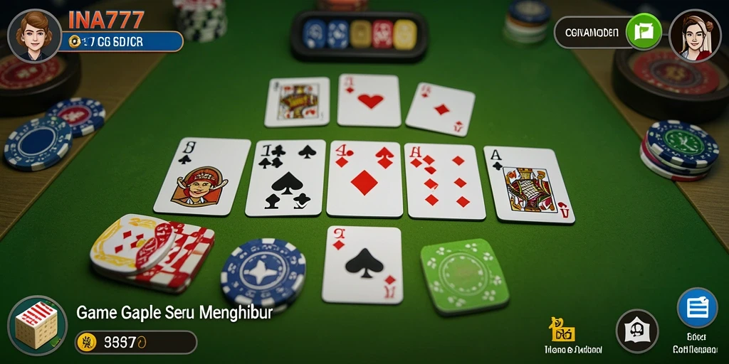 Tampilan gameplay Gaple yang seru dan interaktif.