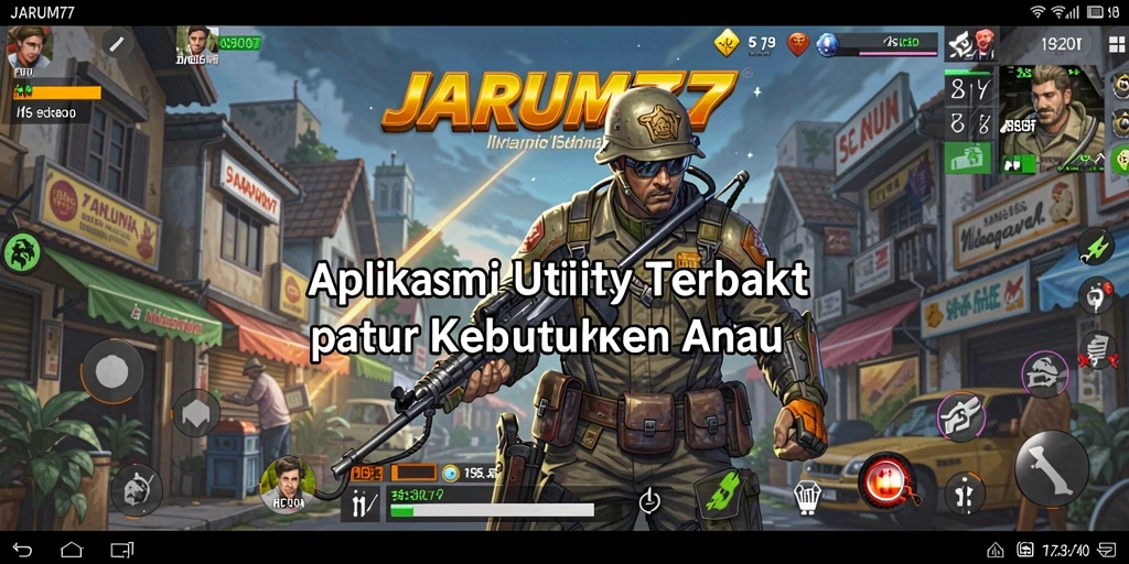Tampilan antarmuka aplikasi JARUM77 yang sederhana dan informatif.