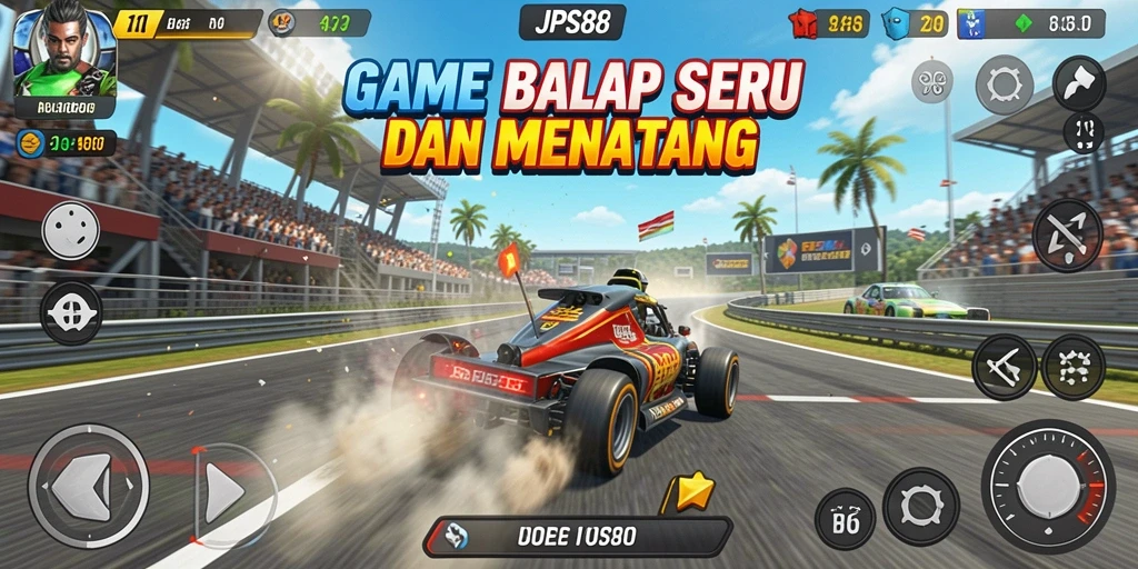 Pengalaman gameplay balap yang mendebarkan dan seru.