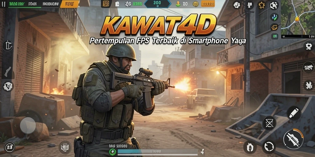 Tampilan aksi seru di KAWAT4D saat bertempur melawan musuh.