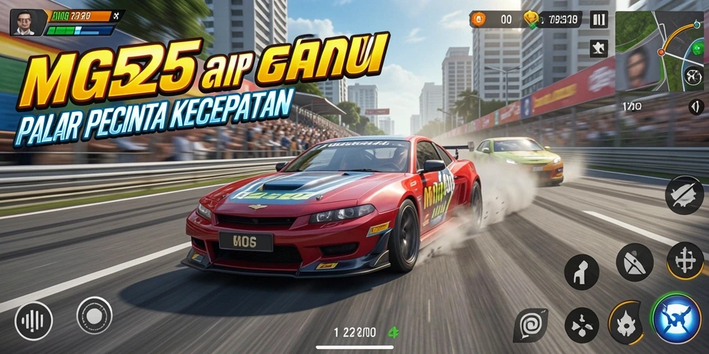 Gameplay MG525 yang mendebarkan di lintasan balap yang menantang.