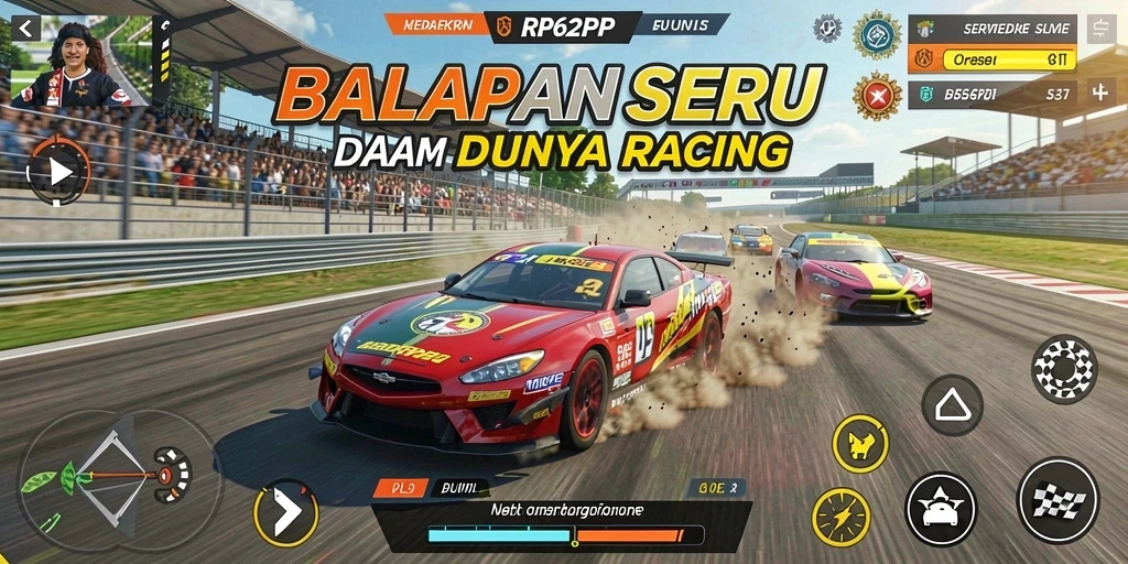 Gameplay seru RP62RP dengan balapan yang mendebarkan.