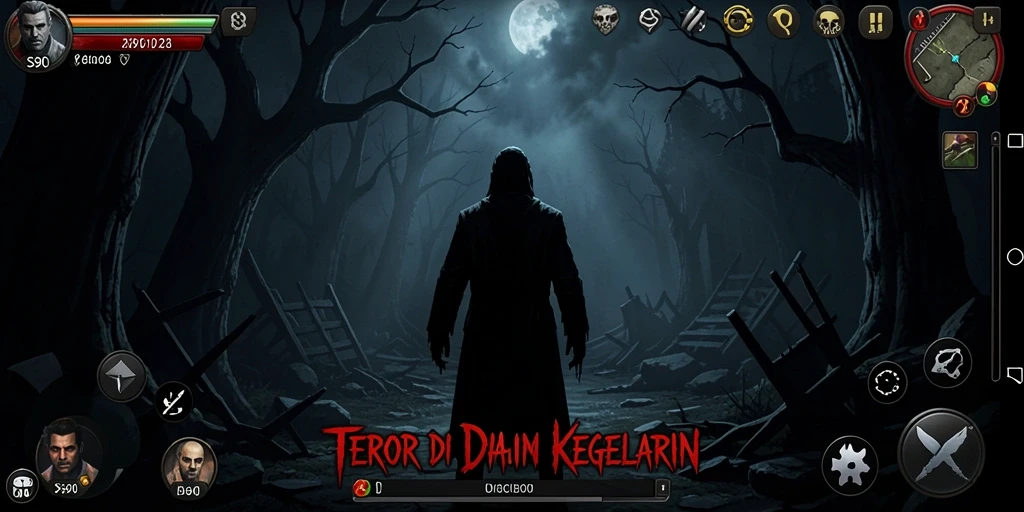 Screenshot S80 menampilkan suasana horor yang mencekam dan gameplay yang mendebarkan.