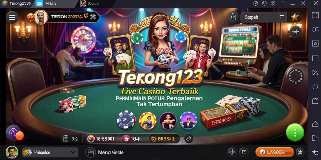 Tampilan utama gameplay Live Casino yang memukau dan interaktif.