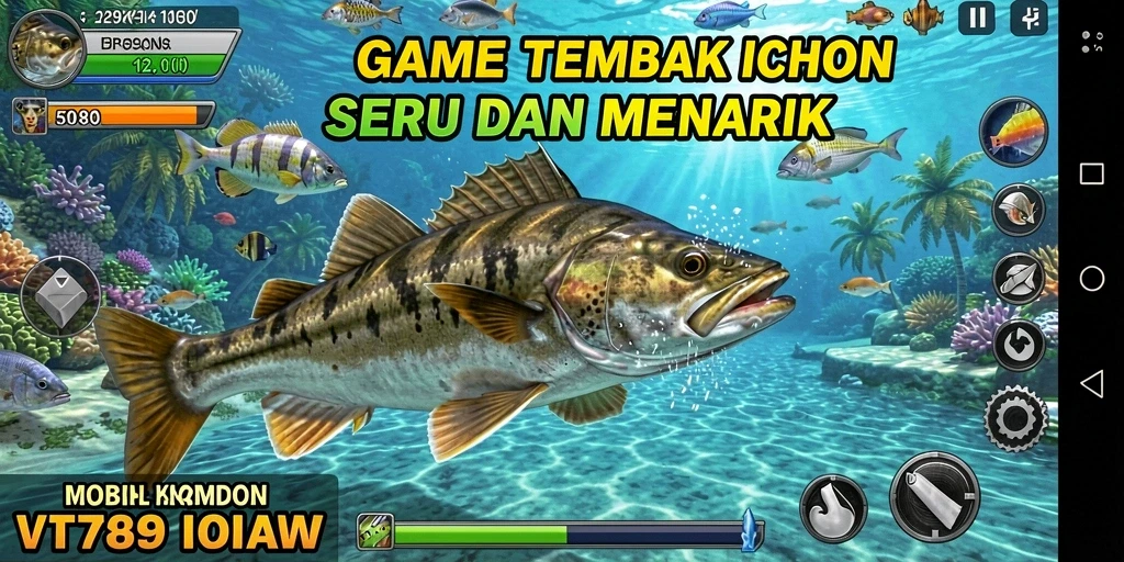 Screenshot menunjukkan gameplay Tembak Ikan yang seru dan mendebarkan.
