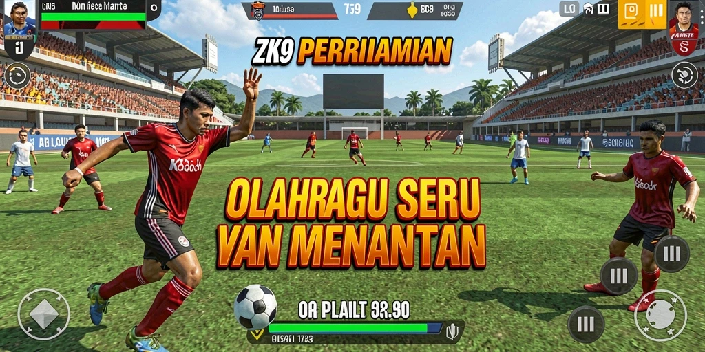 Screenshot ZK9 menampilkan gameplay seru olahraga yang dinamis.